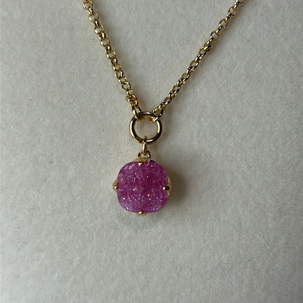 New Kate Spade necklace with earrings set pink and gold